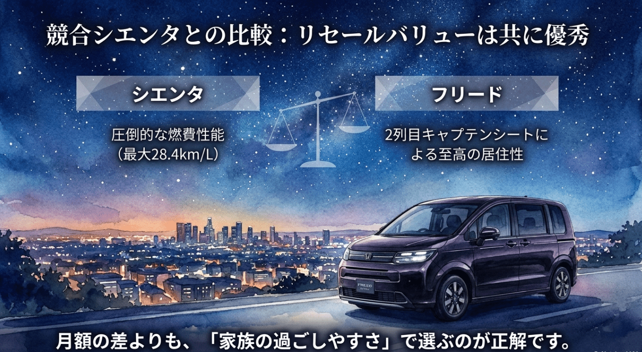 フリードとシエンタの比較。シエンタは燃費性能、フリードは2列目キャプテンシートによる居住性が強み