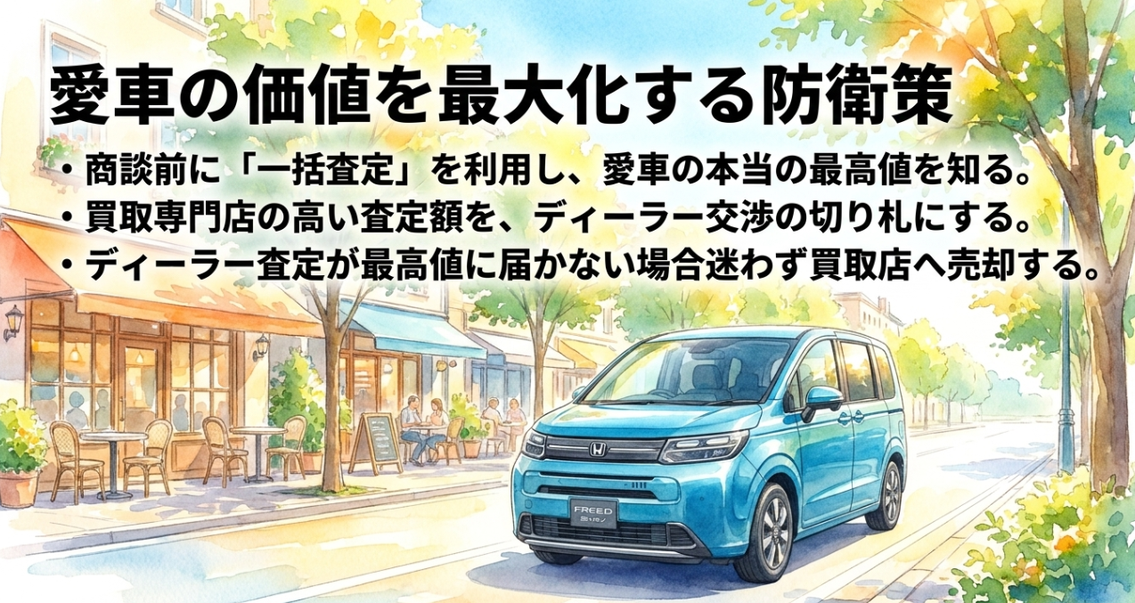 フリード購入時に愛車の査定額を最大化して下取り調整を防ぐ方法
