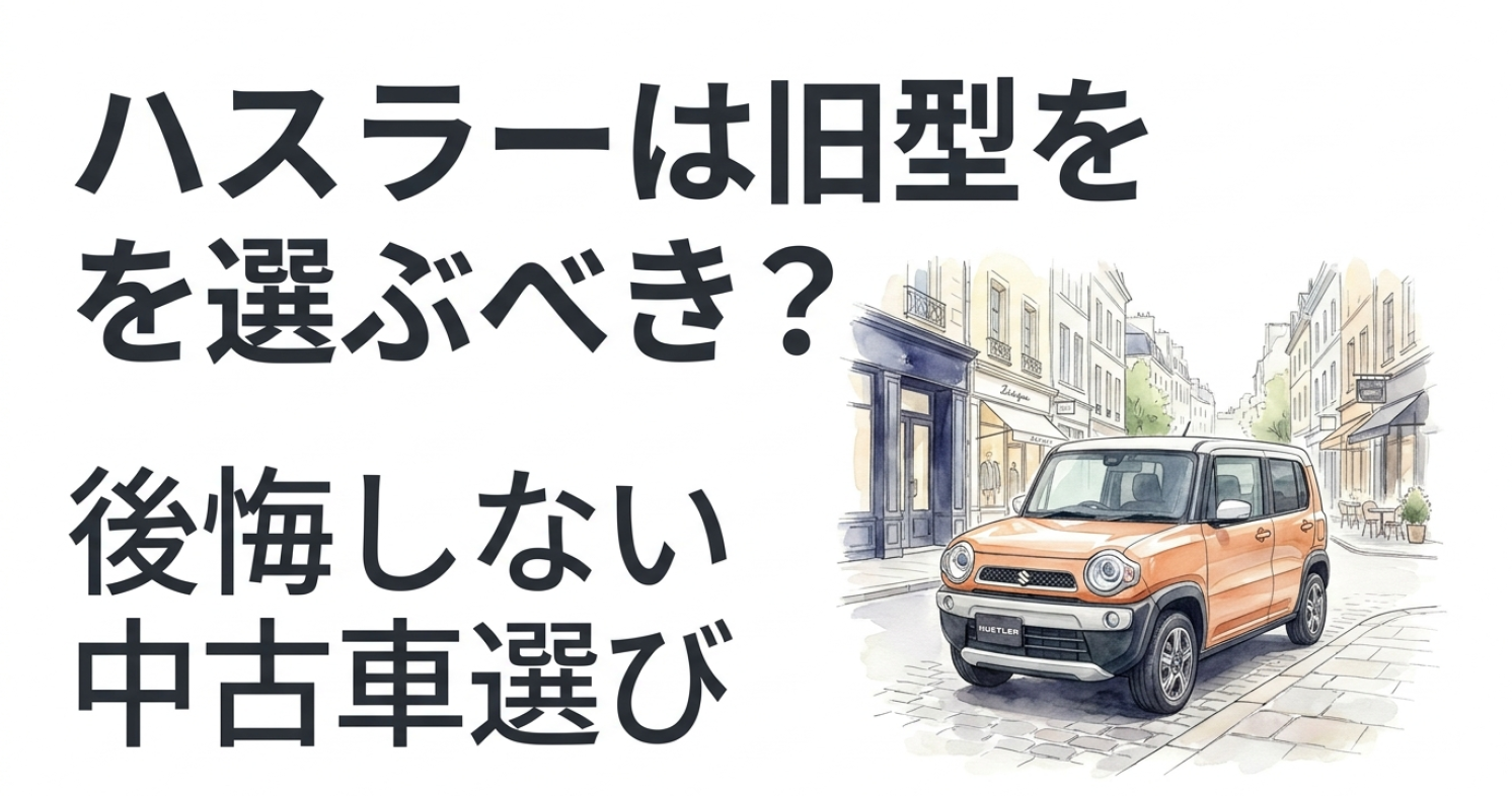 ハスラーは旧型を選ぶべきかと後悔しない中古車選びを解説するスライド