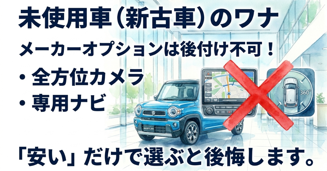 ハスラー届出済未使用車で後付けできない全方位カメラと専用ナビの注意点
