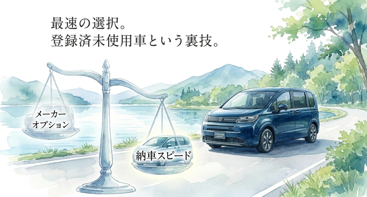 新型フリードを早く納車するために登録済未使用車を選ぶ方法