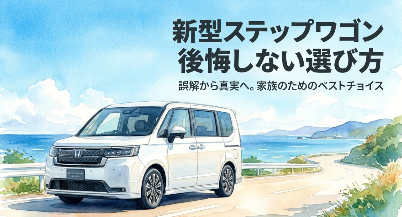 新型ステップワゴンで後悔しない選び方を紹介するタイトルスライド
