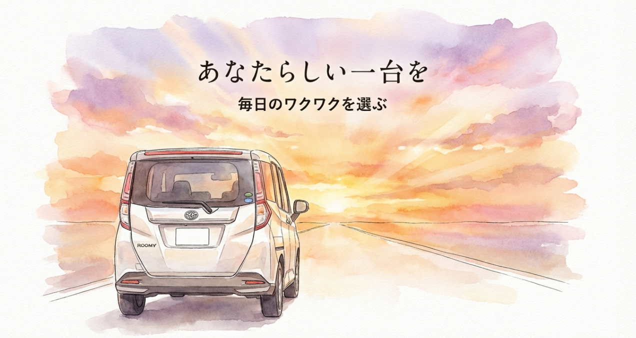 ルーミーであなたらしい一台を選び、毎日のワクワクを大切にするメッセージのイメージ