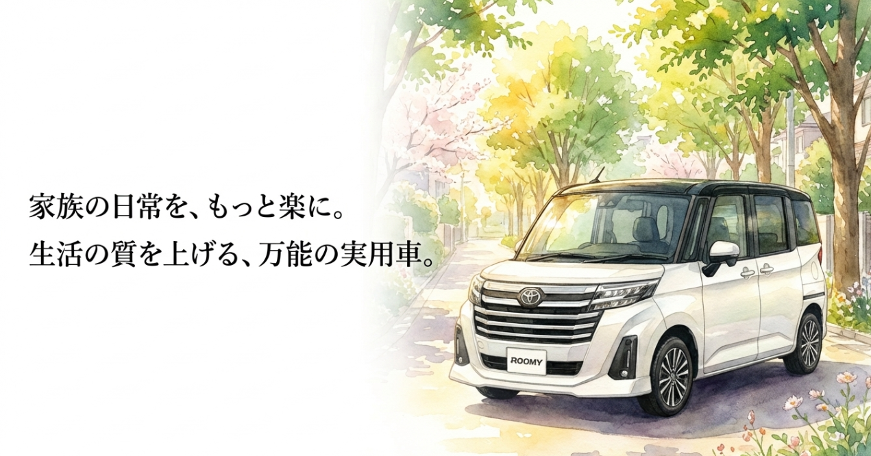 家族の日常を楽にし生活の質を高める実用車としてのルーミーを表現したイメージ
