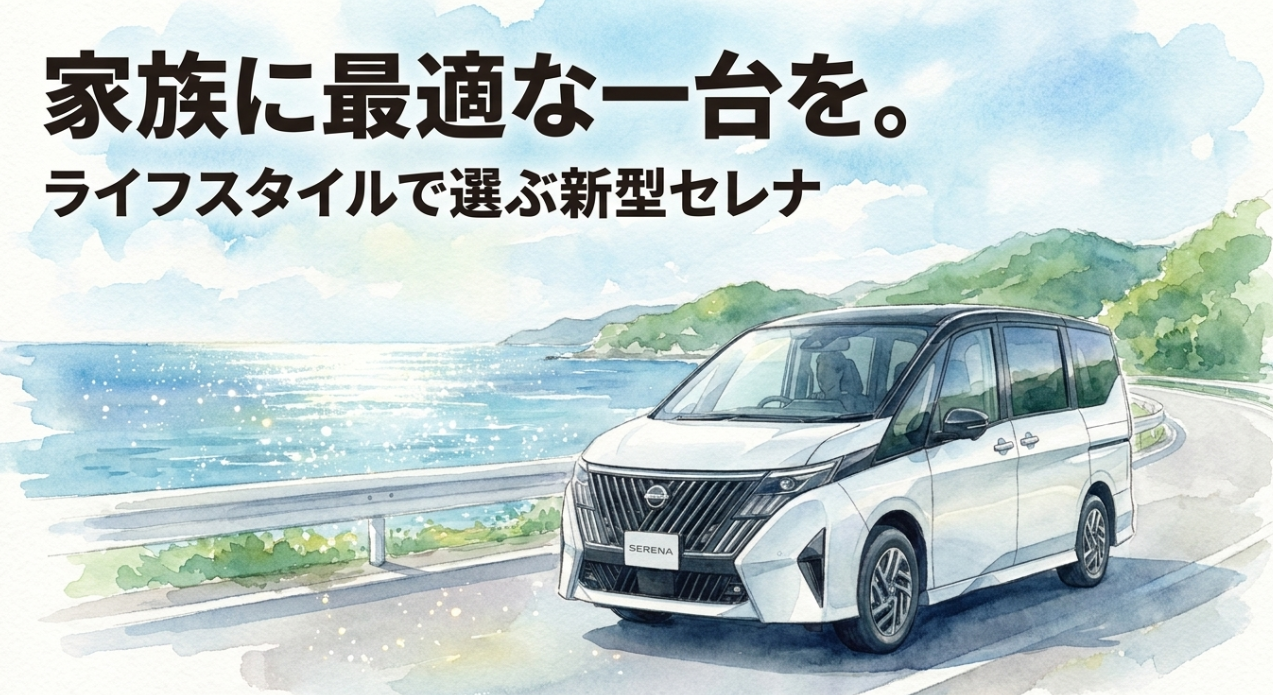 家族に最適な一台として新型セレナをライフスタイル別に選ぶイメージ