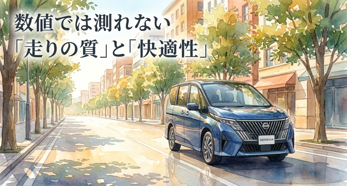 セレナは燃費の数値だけでなく走りの質と快適性も重要であることを示すスライド