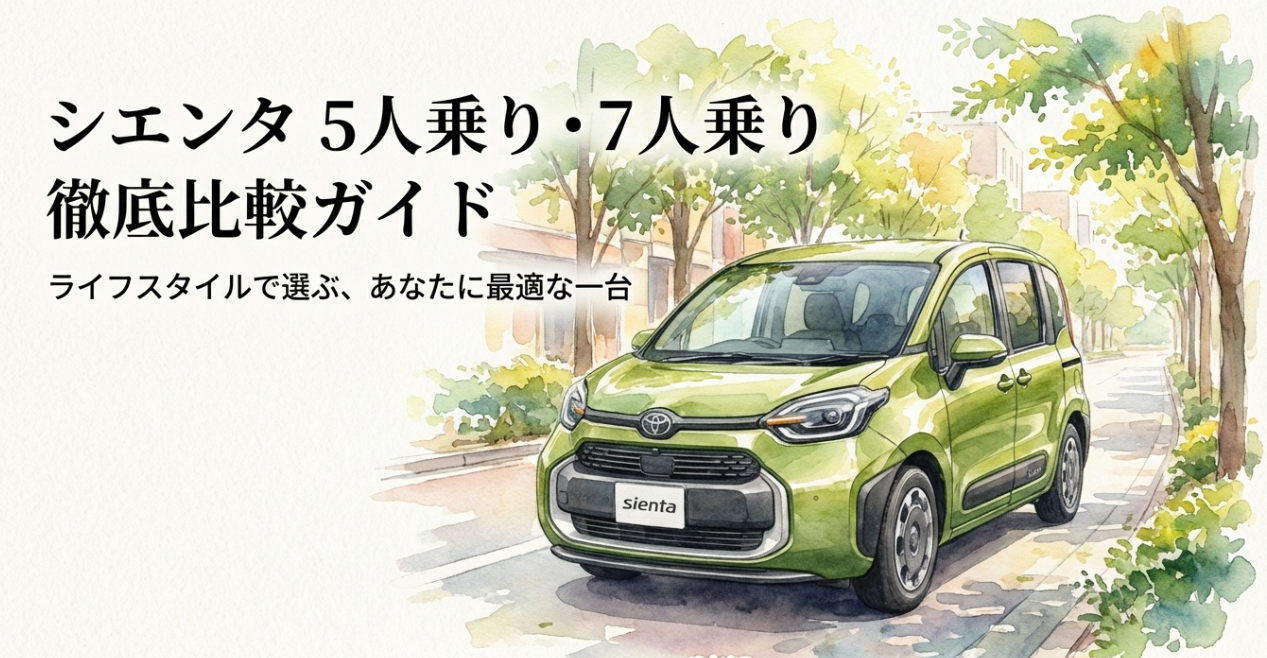 シエンタの5人乗りと7人乗りを比較解説するガイド表紙