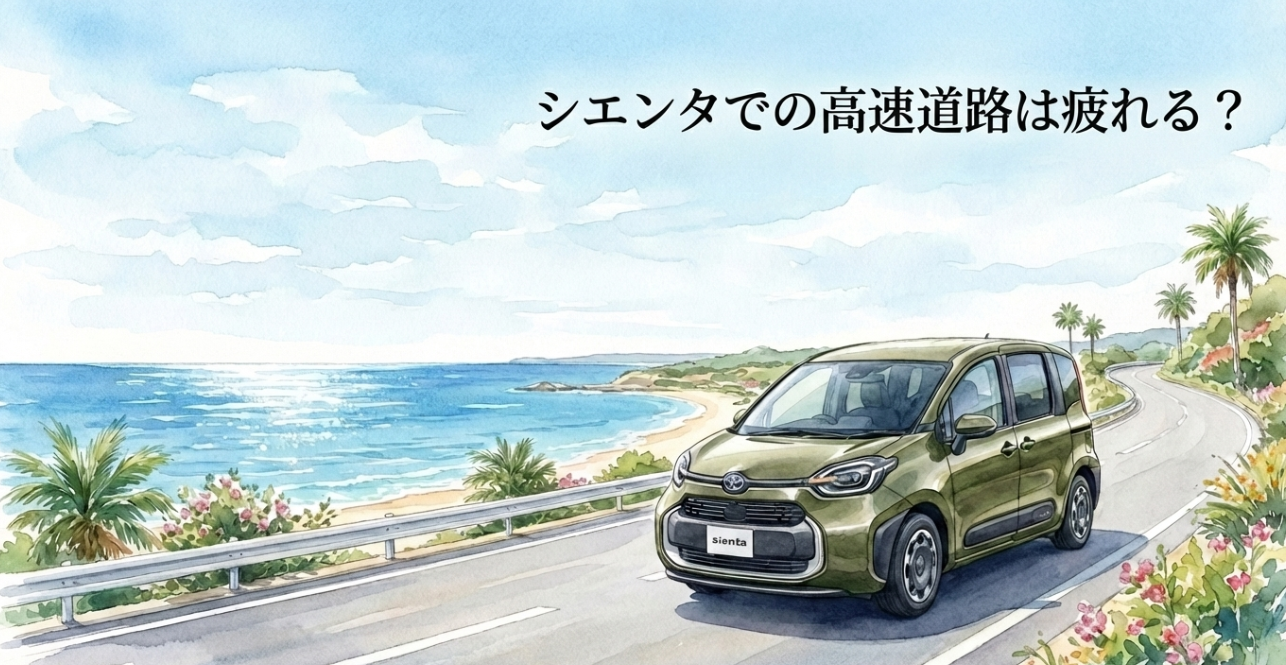 シエンタで高速道路を走る快適性をテーマにした導入イメージ