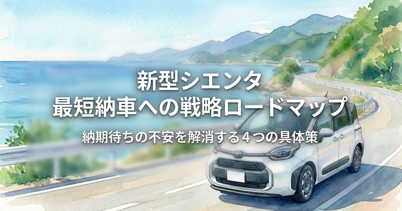新型シエンタの納期が早まるコツ！2026年最新の納車時期と短縮術
