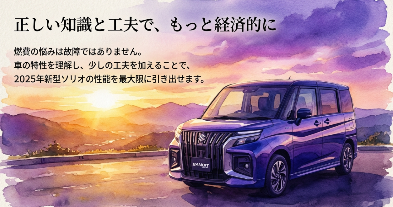 正しい知識と工夫でソリオの燃費性能を最大限に引き出すためのまとめスライド