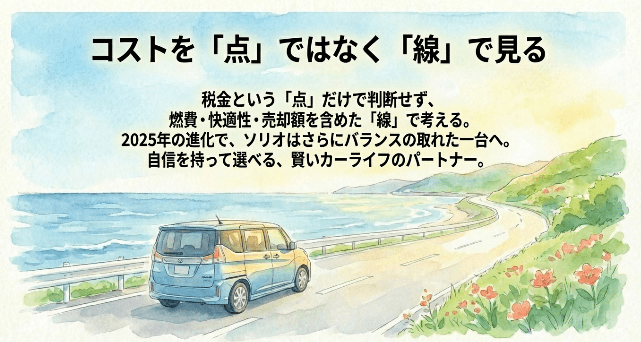 総括：コストを点ではなく線で見る。燃費・快適性・売却額を含めたバランスの取れた選択