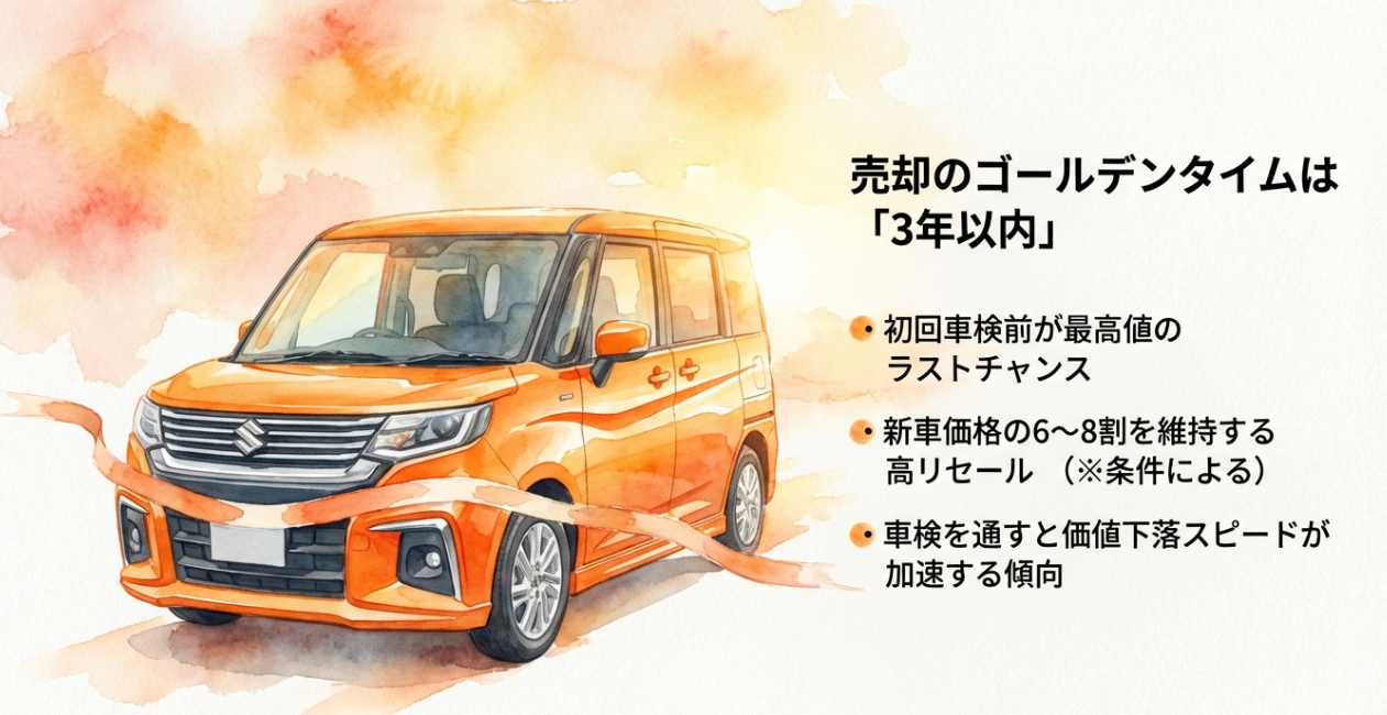 ソリオの売却ゴールデンタイムは3年以内、初回車検前が最高値のラストチャンス