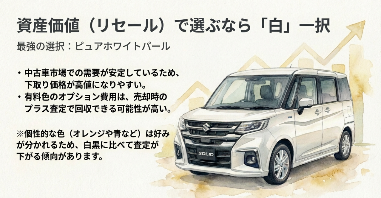 資産価値（リセール）で選ぶならピュアホワイトパール一択である理由と、有料色の査定への影響