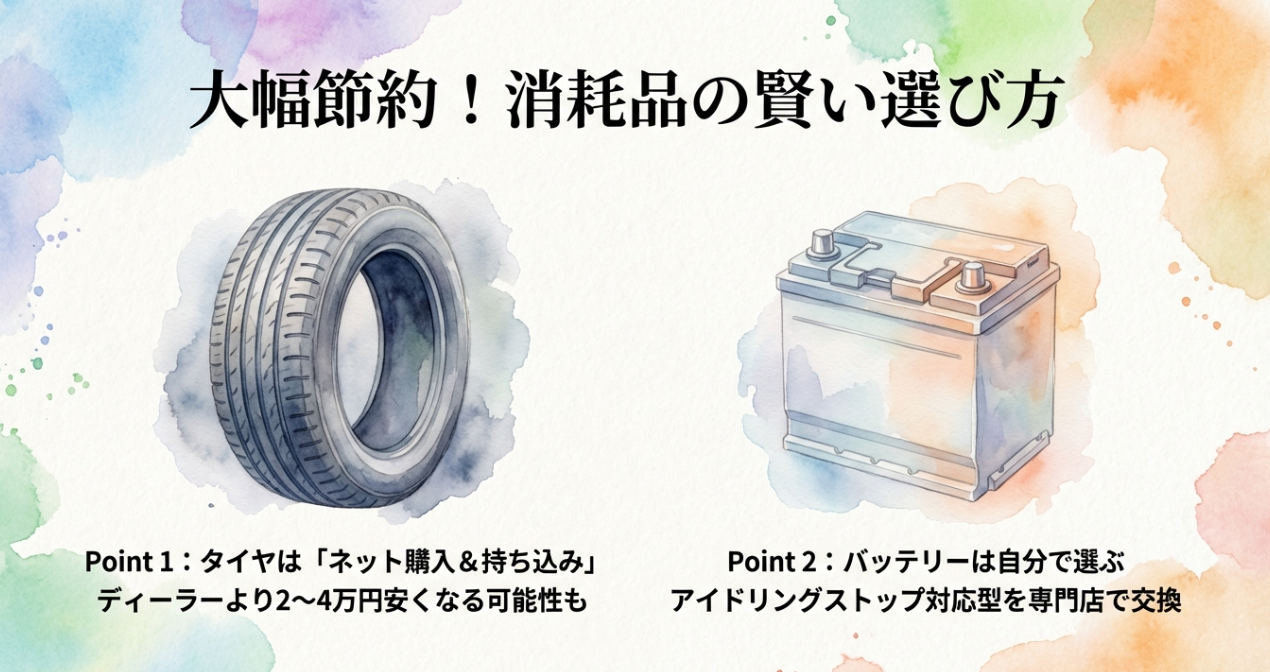 ソリオのタイヤ・バッテリー交換費用をネット通販等で節約するコツのスライド