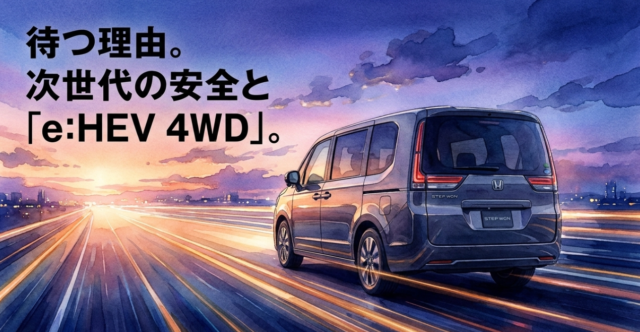 ステップワゴンe:HEV 4WDを待つ理由として次世代の安全技術と4WDへの期待を示す画像