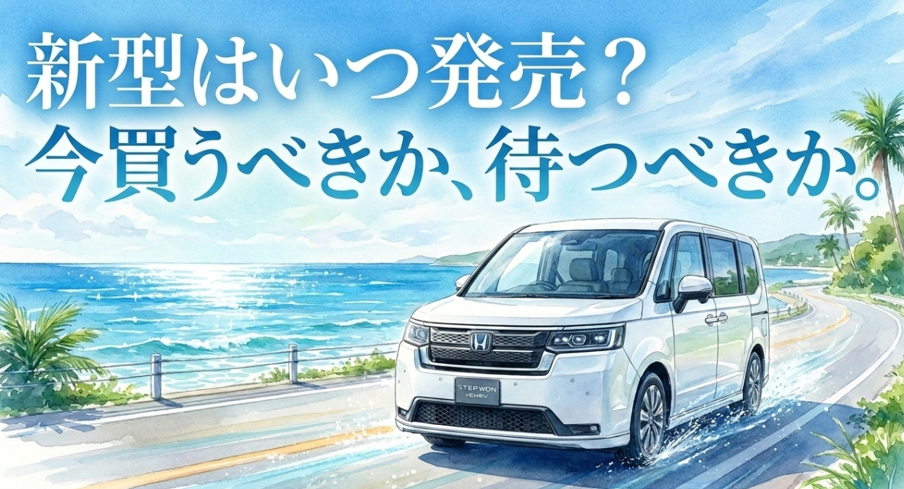 ステップワゴン新型はいつ発売されるのか、今買うべきか待つべきかを示すアイキャッチ画像