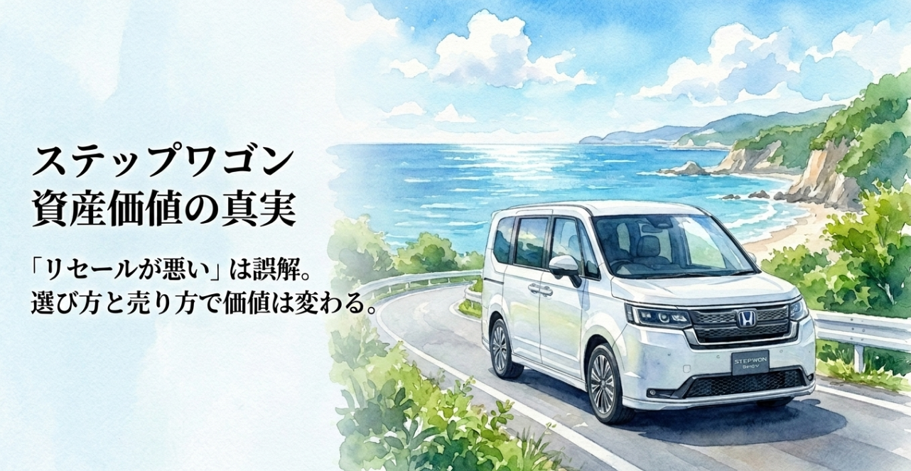 ステップワゴンのリセール価値と賢い売却戦略を示すアイキャッチ画像
