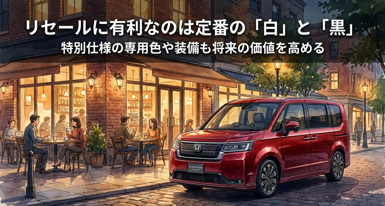 ステップワゴンのリセールでは定番の白と黒が検討しやすいことを伝える画像