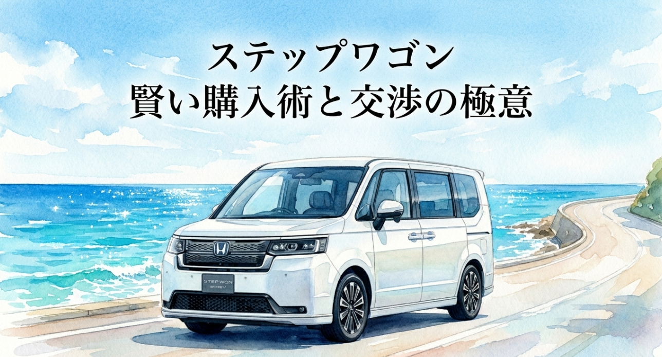 ステップワゴンの賢い購入術と値引き交渉の極意を紹介するタイトルスライド