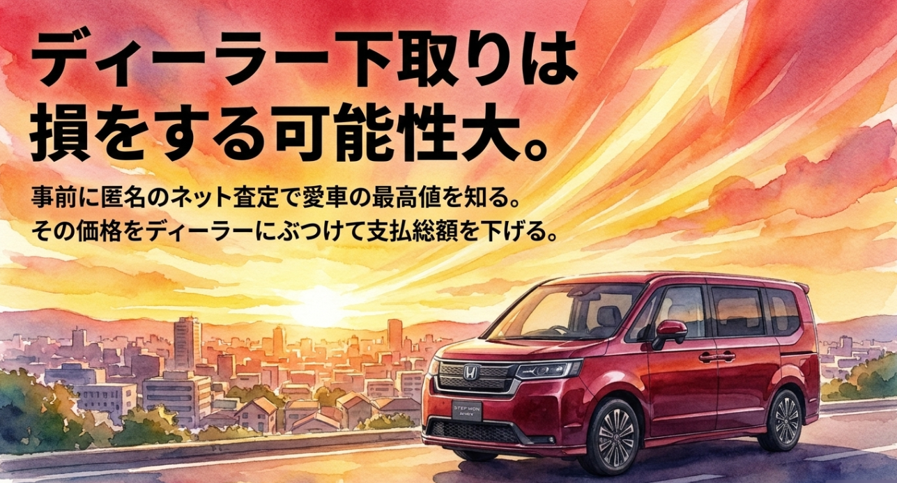 ディーラー下取りだけで決めず愛車の最高値を把握する重要性を示すスライド