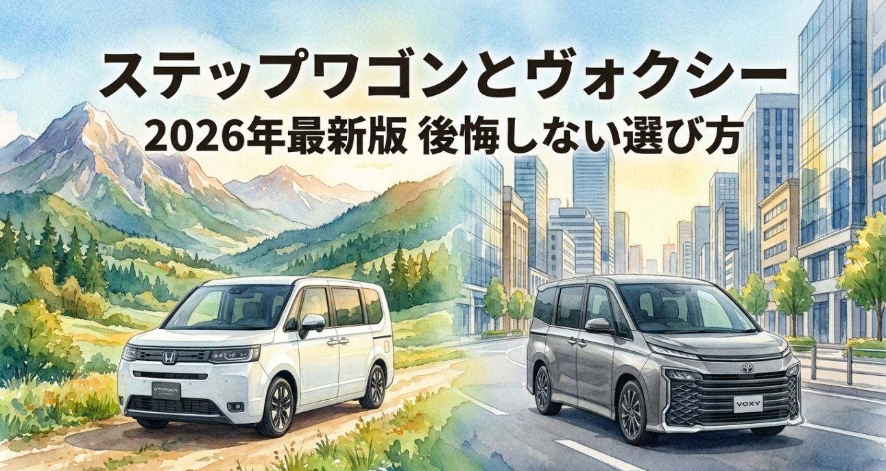 ステップワゴンとヴォクシーを比較し2026年最新版の後悔しない選び方を紹介するタイトル画像